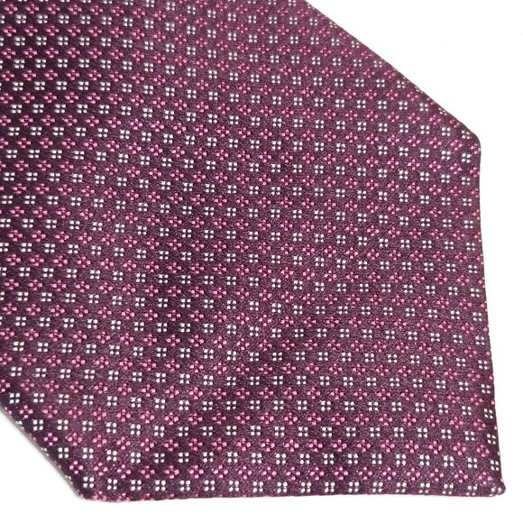 Ermenegildo Zegna Mens Tie Geometric Silk Made Italy Modern Designer burgundy - Picture 1 of 6